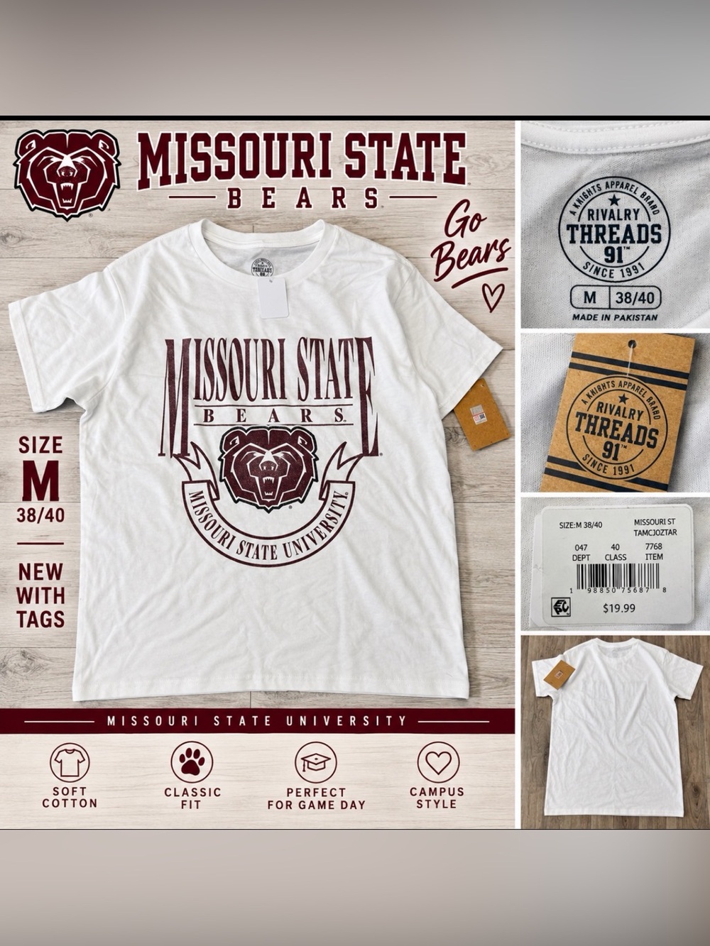 Missouri State Bears T-Shirt – NWT – Size Medium